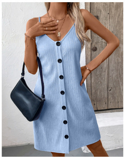 Robe à bretelles unie personnalisée pour femmes