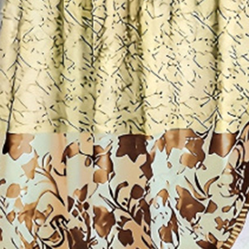 Robe longue bohème à imprimé floral grande taille , sans manches, à volants plissés
