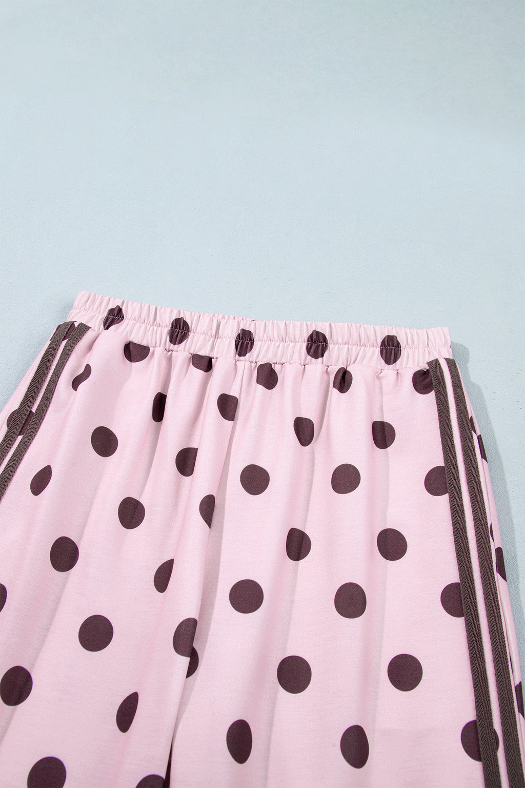 Polka Dot Side Stripe Long Sleeve Top & Pant Set