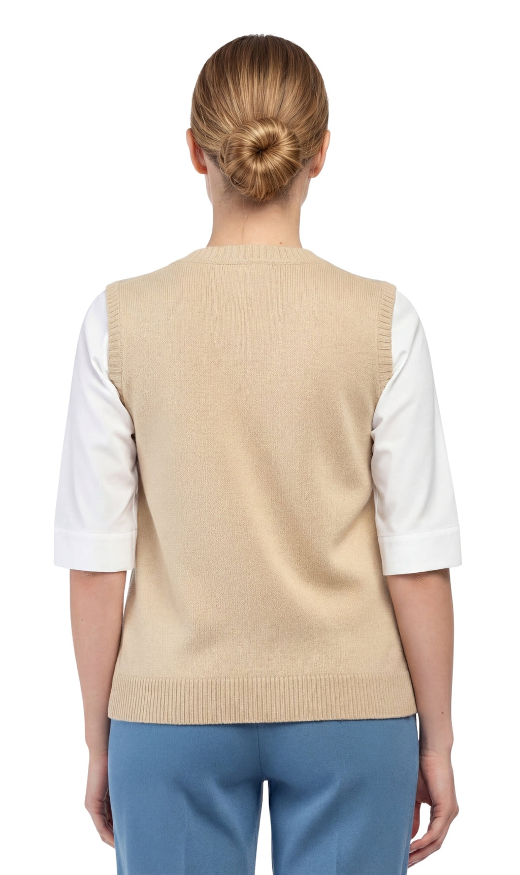 Women's Cable Knit Button-Front Sweater Vest