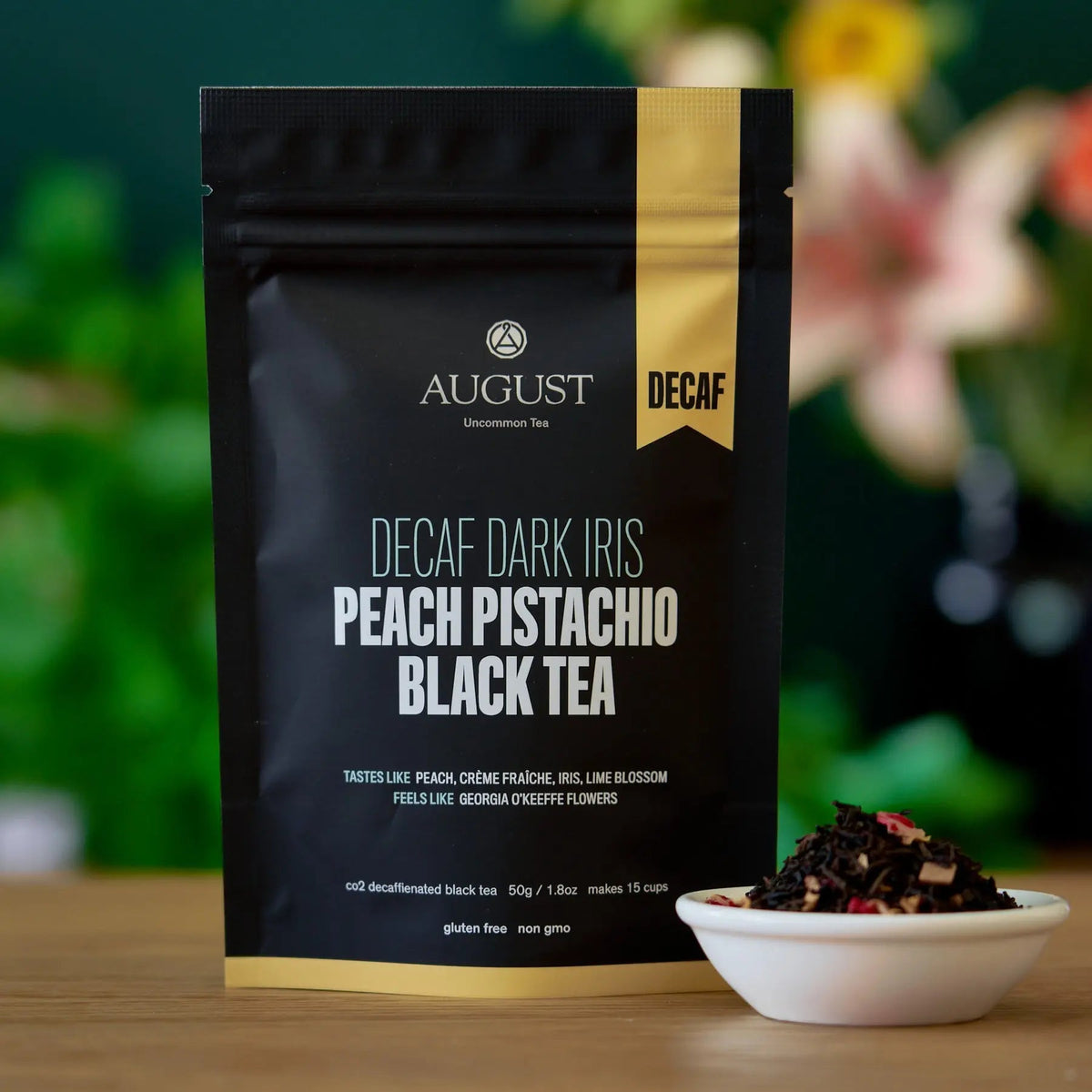 Decaf peach pistachio black tea