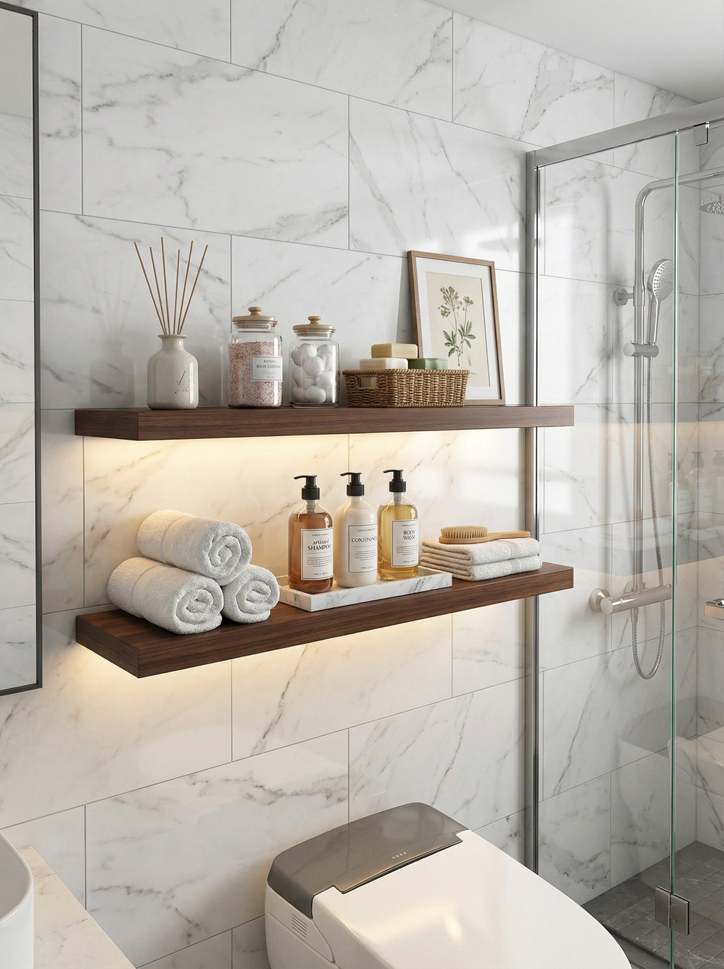 Floating Wall Shelves, Set of 4 – Invisible Brackets