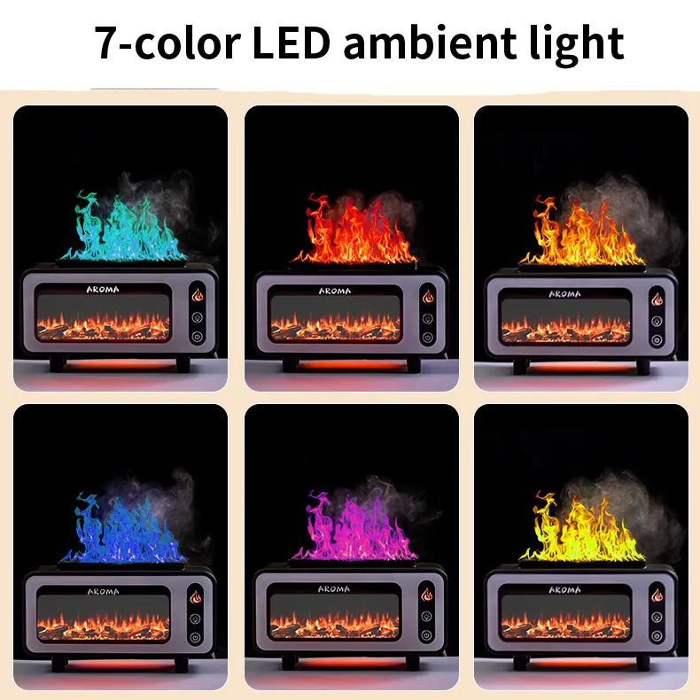 Fireplace Flame Aroma Diffuser | 200ml | Color-Changing