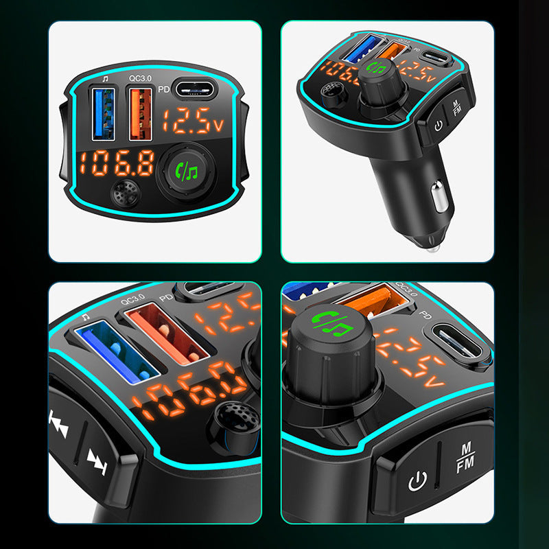 Fast Charging Dual Screen Fm Car Mp3 Bluetooth Player