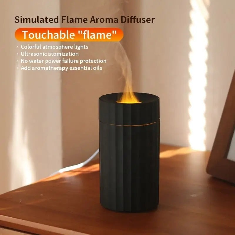 Quiet Flame Effect Essential Oil Diffuser | Black or White