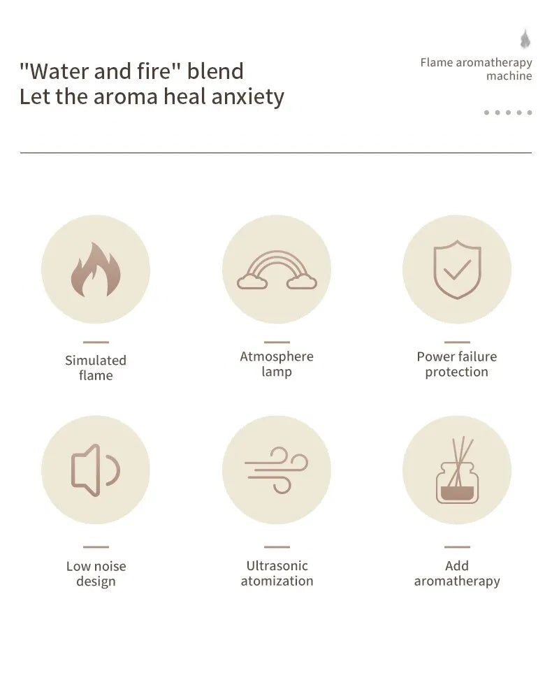 Quiet Flame Effect Essential Oil Diffuser | Black or White