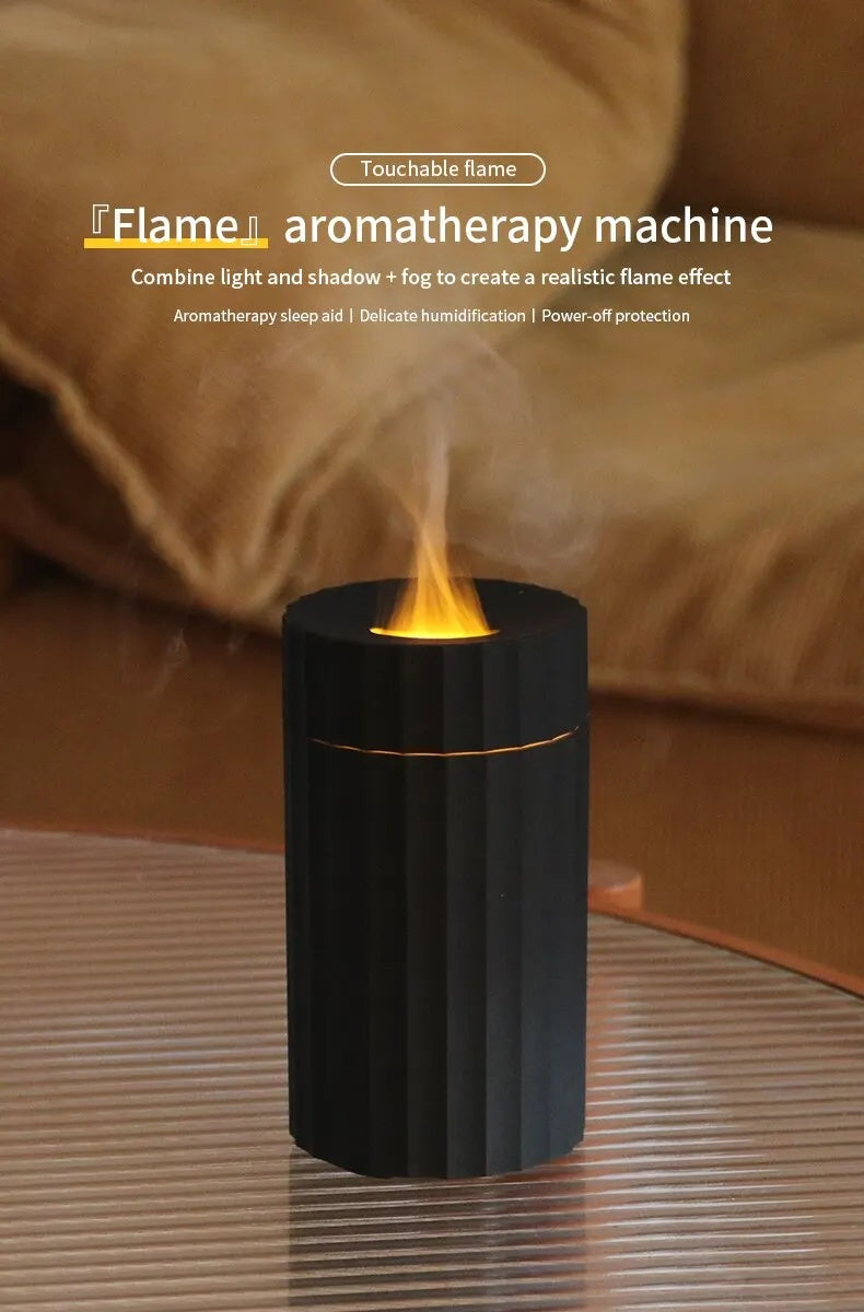 Quiet Flame Effect Essential Oil Diffuser | Black or White