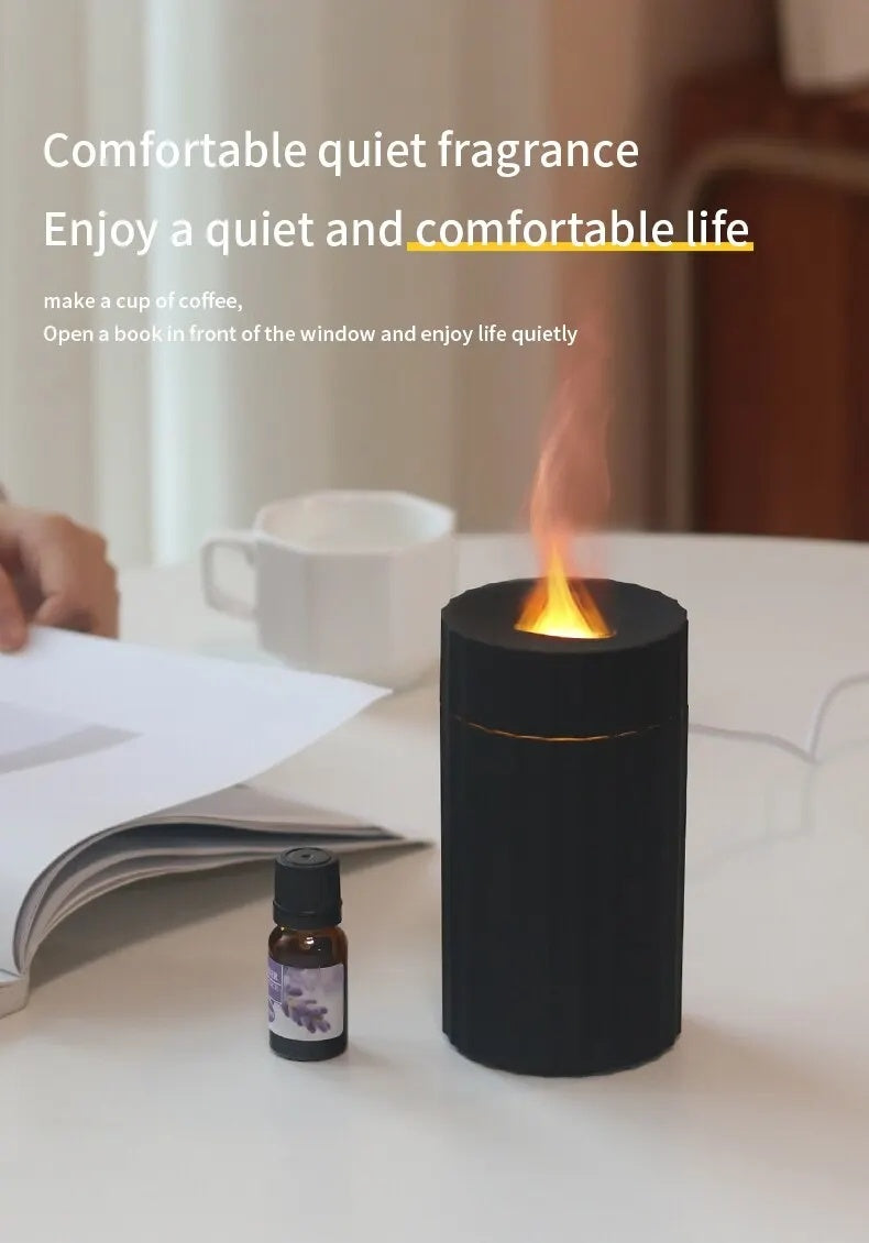 Quiet Flame Effect Essential Oil Diffuser | Black or White
