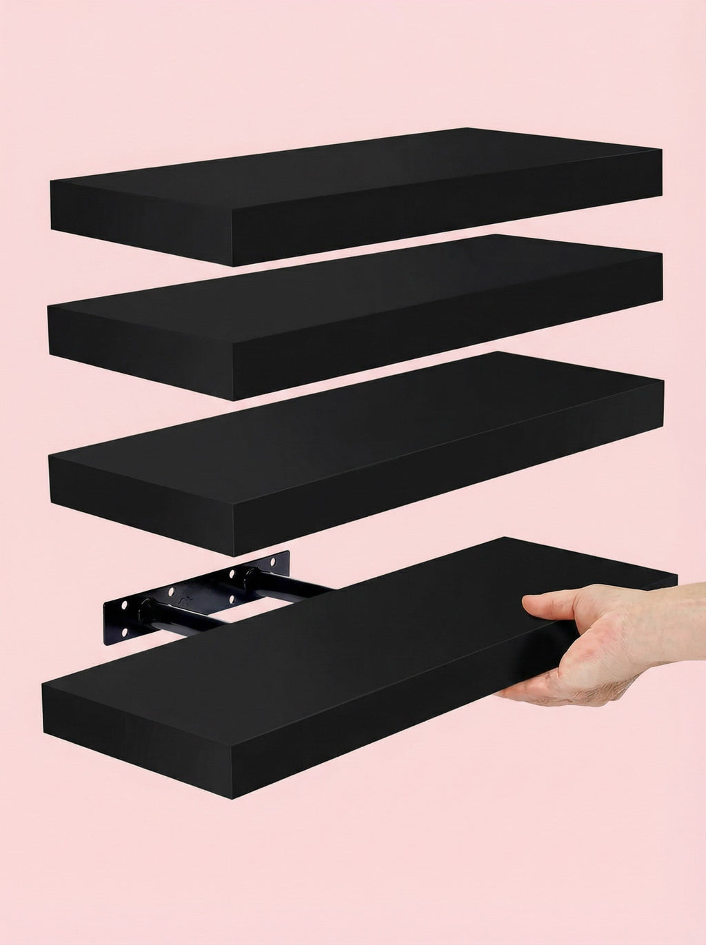 Floating Wall Shelves, Set of 4 – Invisible Brackets