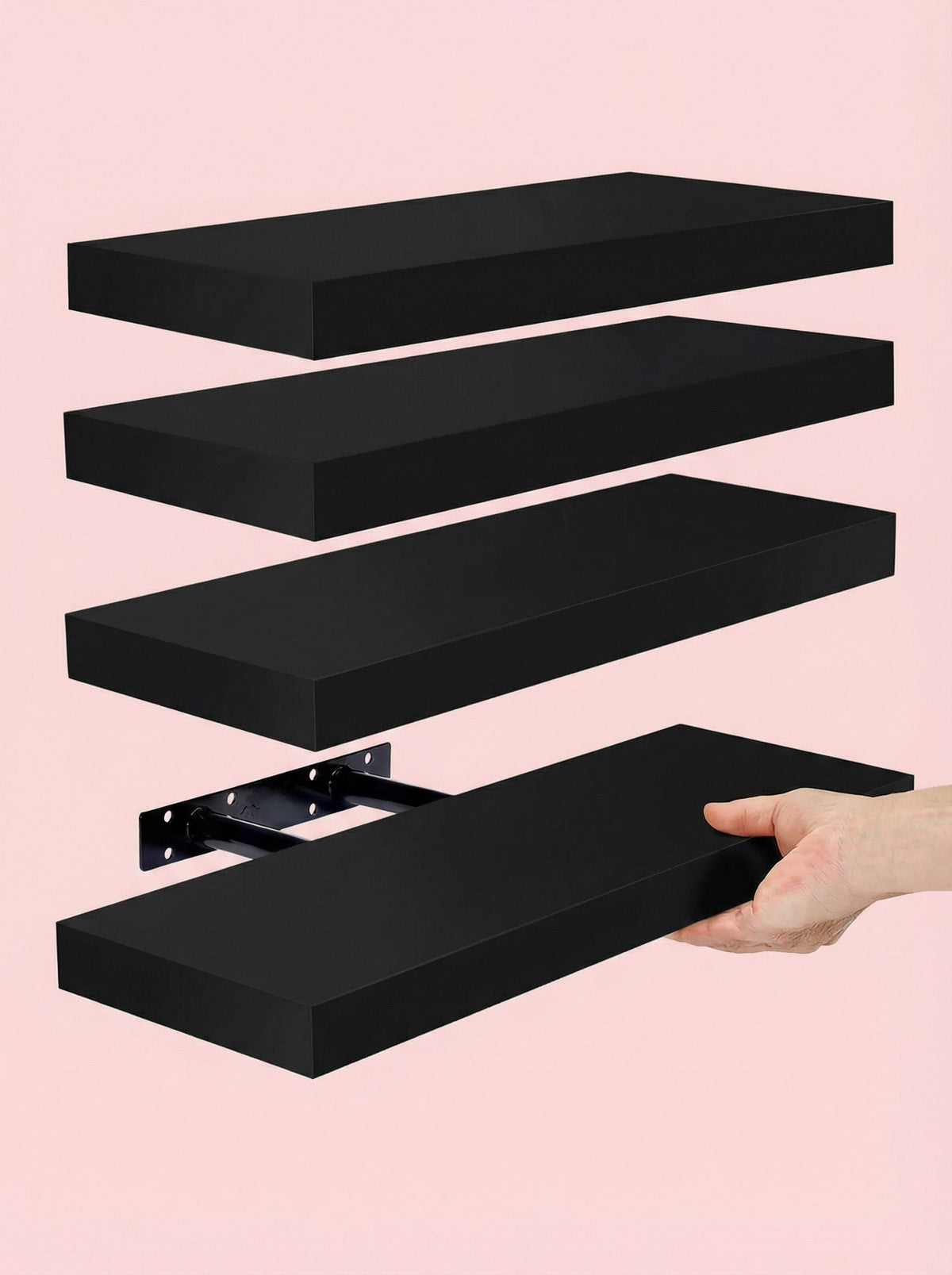 Floating Wall Shelves, Set of 4 – Invisible Brackets