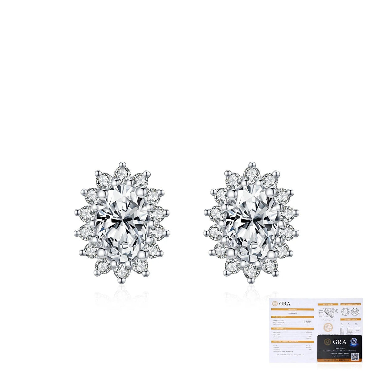 Floral Moissanite Stud Earrings | Sterling Silver