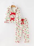 Girls' Christmas Lights Bow Tie Pajama Set