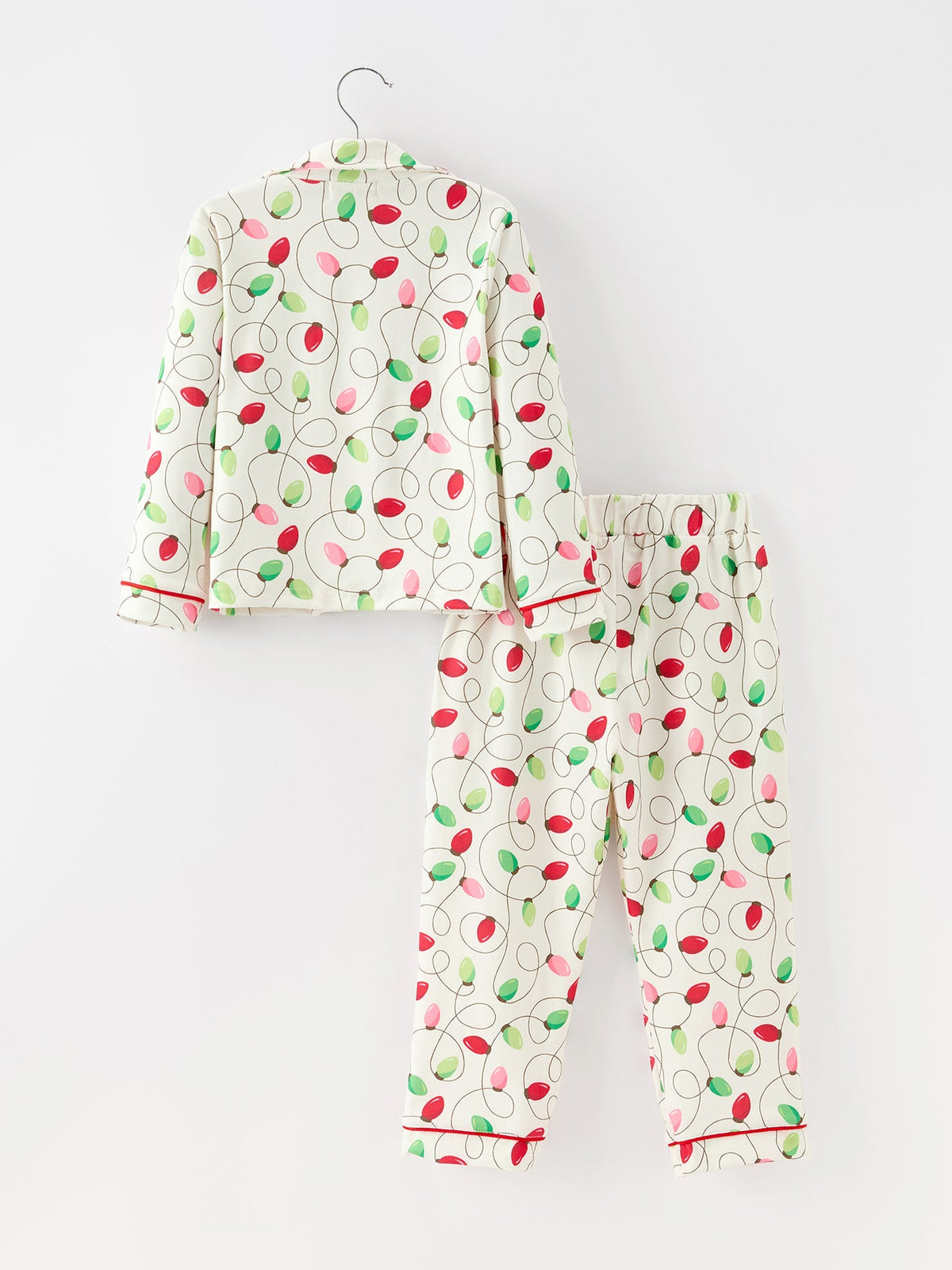 Girls' Christmas Lights Bow Tie Pajama Set