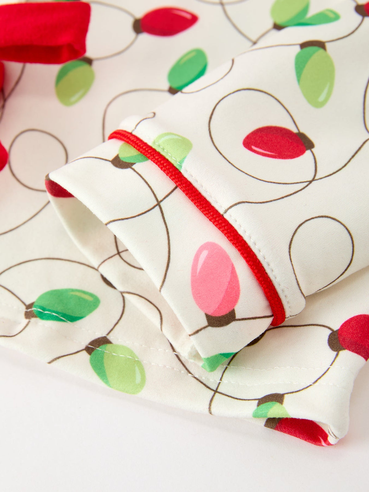 Girls' Christmas Lights Bow Tie Pajama Set