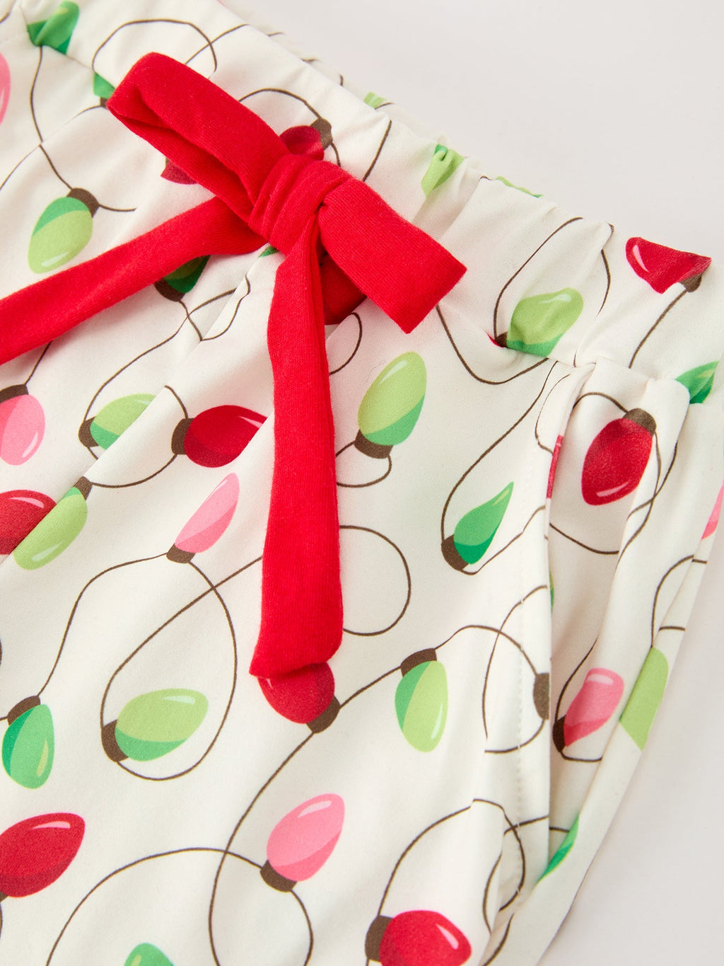 Girls' Christmas Lights Bow Tie Pajama Set
