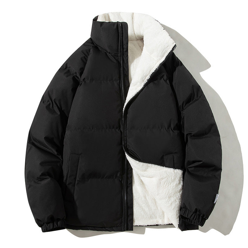 Plush-Lined Stand Collar Winter Jacket – Unisex