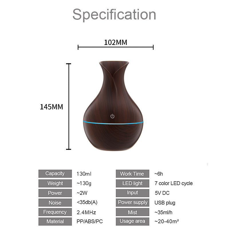 Mini Vase Cool-Mist Humidifier | USB | 8 Finishes