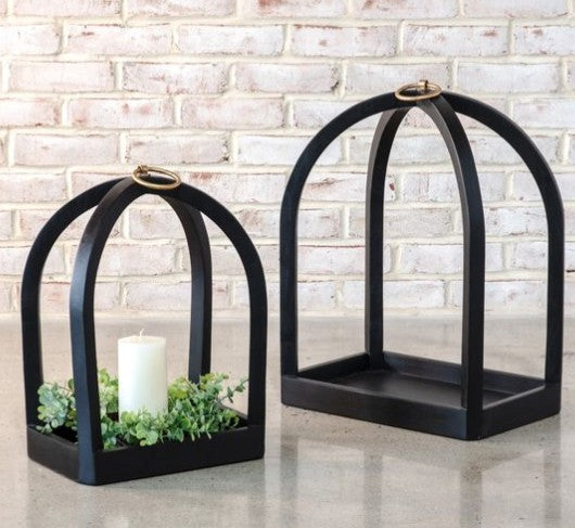 Black Wood Candle Lantern – Small or Large