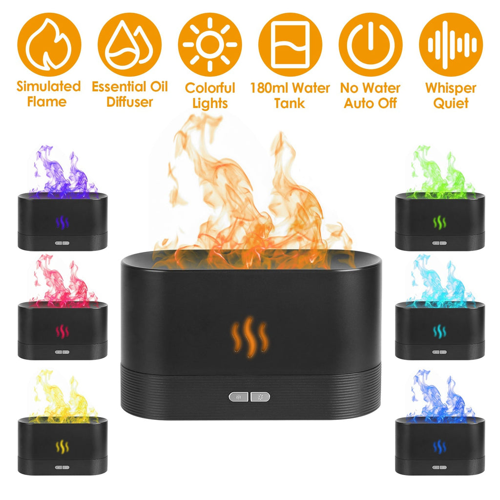 3D Flame Aroma Diffuser | Colorful Lights | Auto Shut-Off