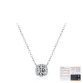 Square-Cut Moissanite Pendant Necklace | Sterling Silver