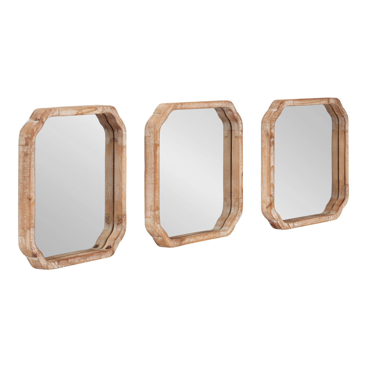 Wood wall mirror set