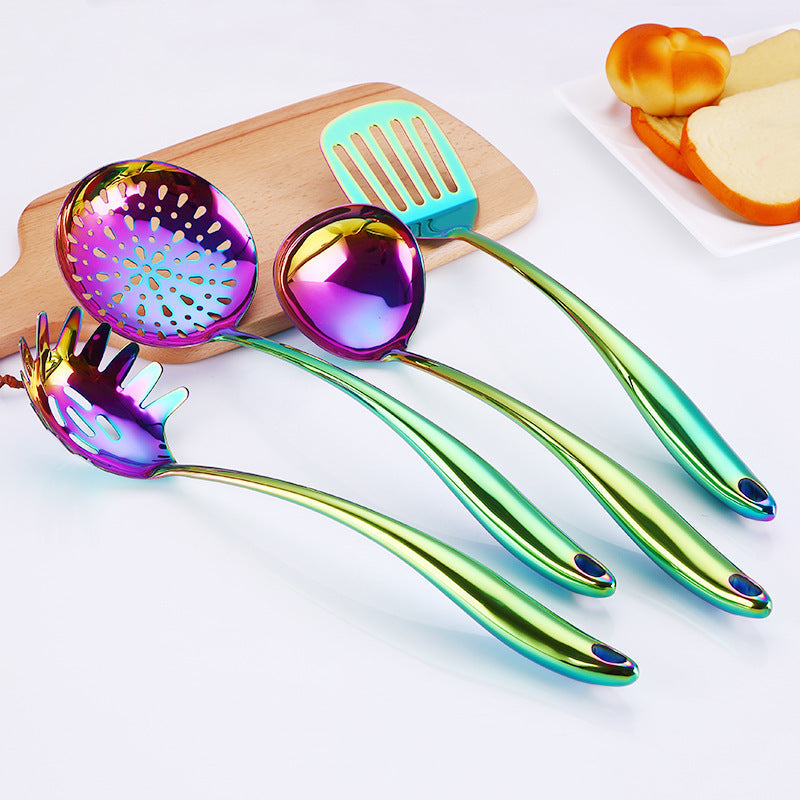 Rainbow Stainless Steel Kitchen Utensil Set