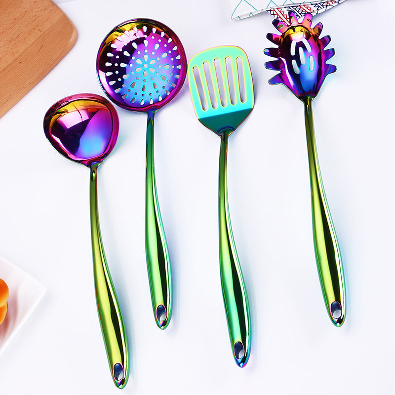 Rainbow Stainless Steel Kitchen Utensil Set