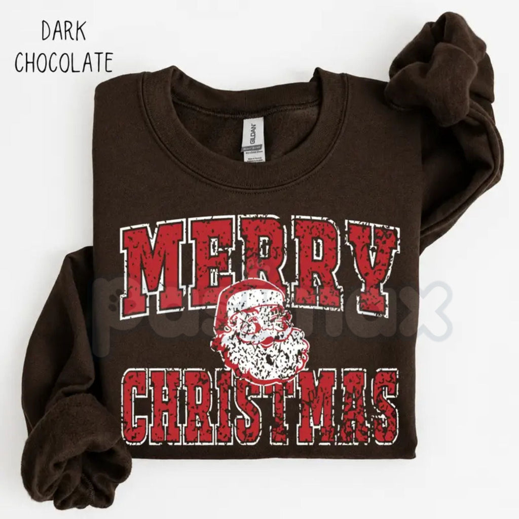 Vintage Santa Merry Christmas Sweatshirt