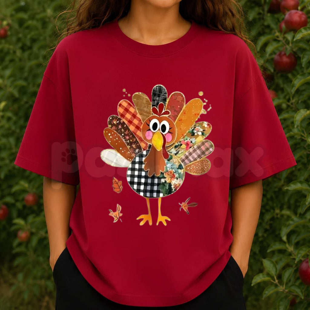 Thanksgiving Patchwork Turkey Graphic Tee