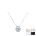 Floral Moissanite Pendant Necklace | Sterling Silver