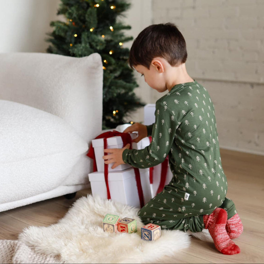 Kids Christmas Tree Bamboo Pajamas – 2 Piece Set
