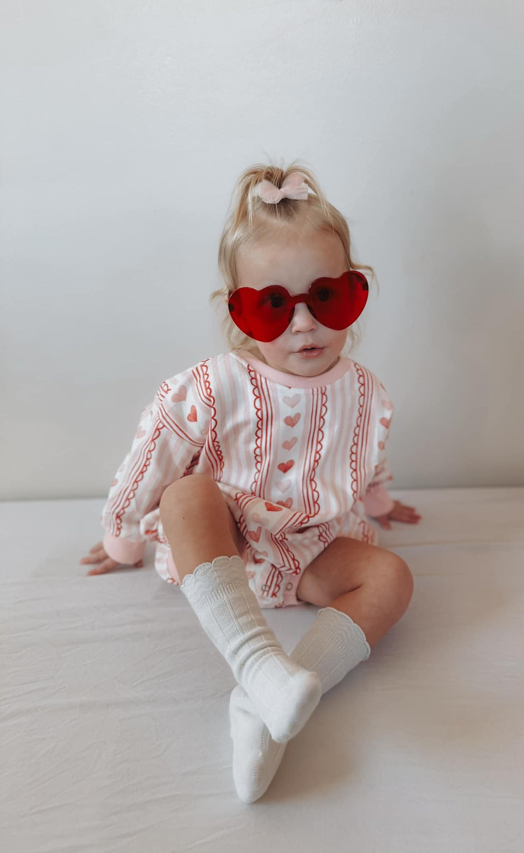 Laced with Love Plaid Heart Baby Sweatshirt Romper
