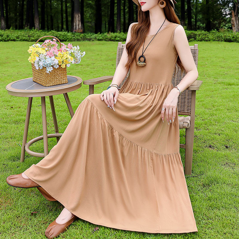Robe d'été en soie et coton à porter en extérieur