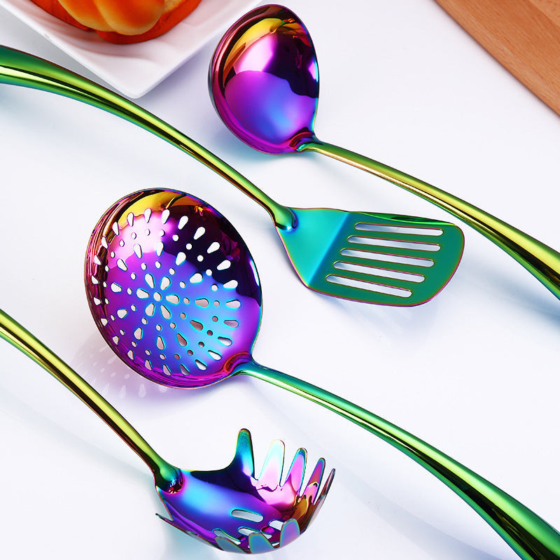 Rainbow Stainless Steel Kitchen Utensil Set
