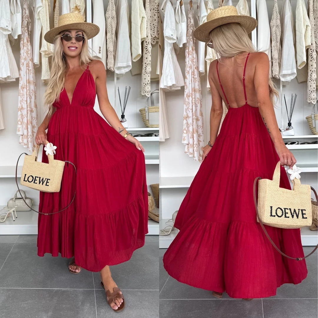 Robe d'été sensuelle à bretelles – Élégance et charme estival