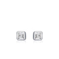 Square CZ Stud Earrings | Sterling Silver