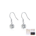 Round Moissanite Hook Earrings | Sterling Silver