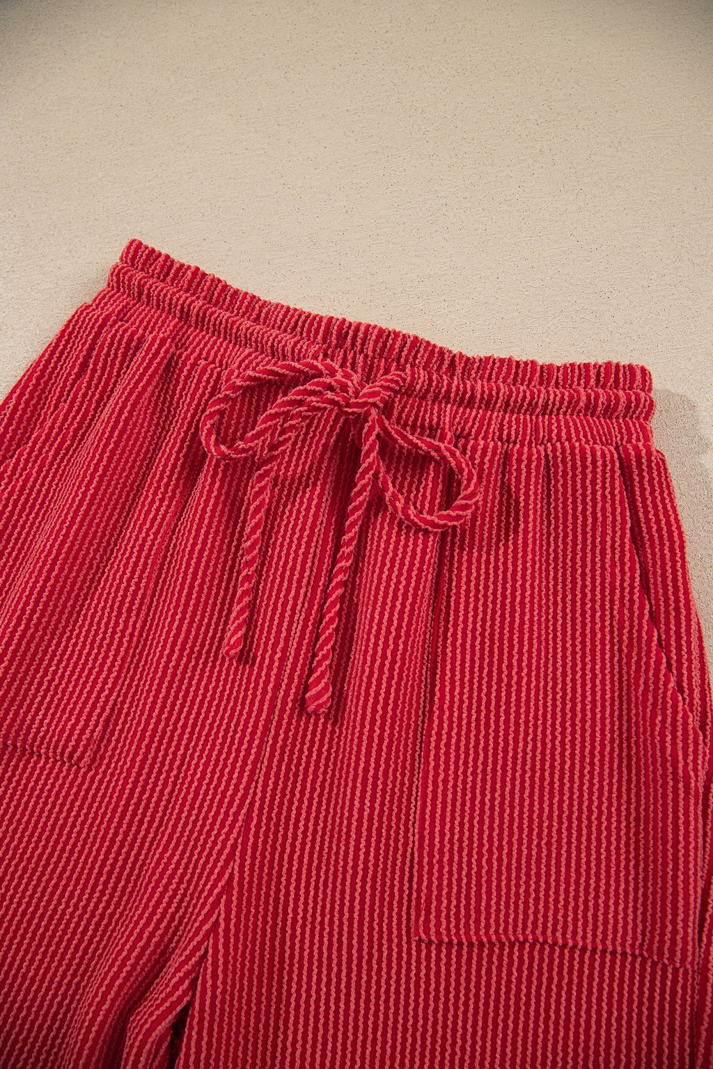 Christmas Letter Print Corded Knit Top & Pants Set
