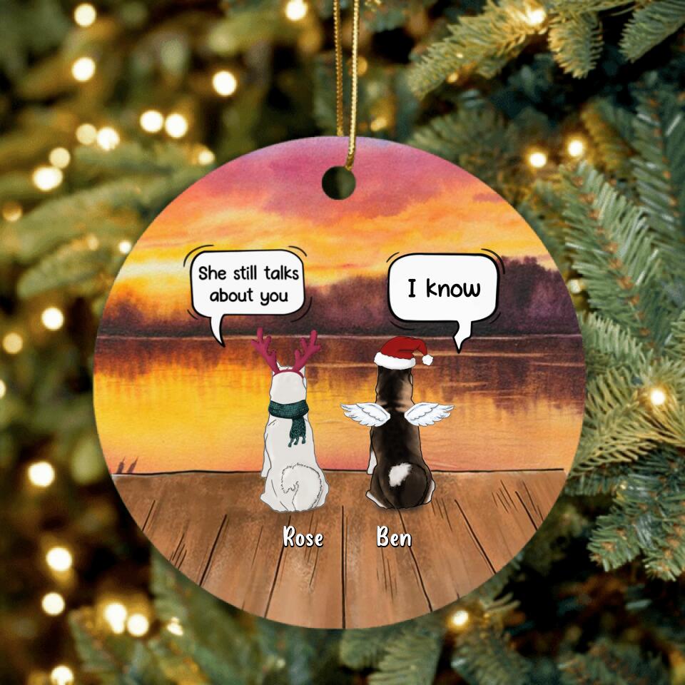 Personalized Pet Memorial Christmas Ornament – Up to 5 Dogs or Cats