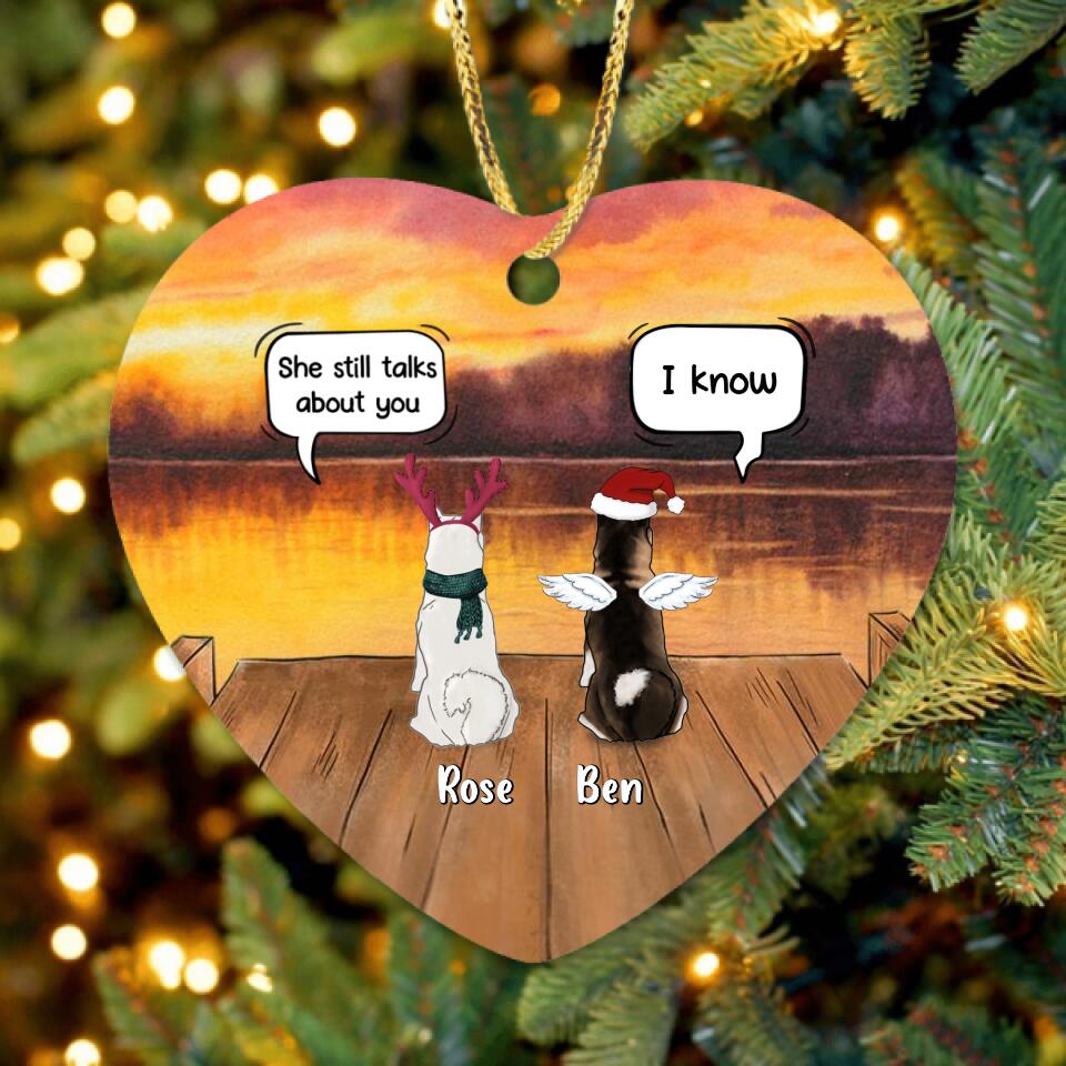 Personalized Pet Memorial Christmas Ornament – Up to 5 Dogs or Cats