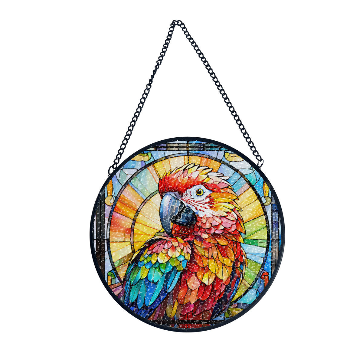 Stained Glass-Look Parrot Suncatcher | 3 Sizes