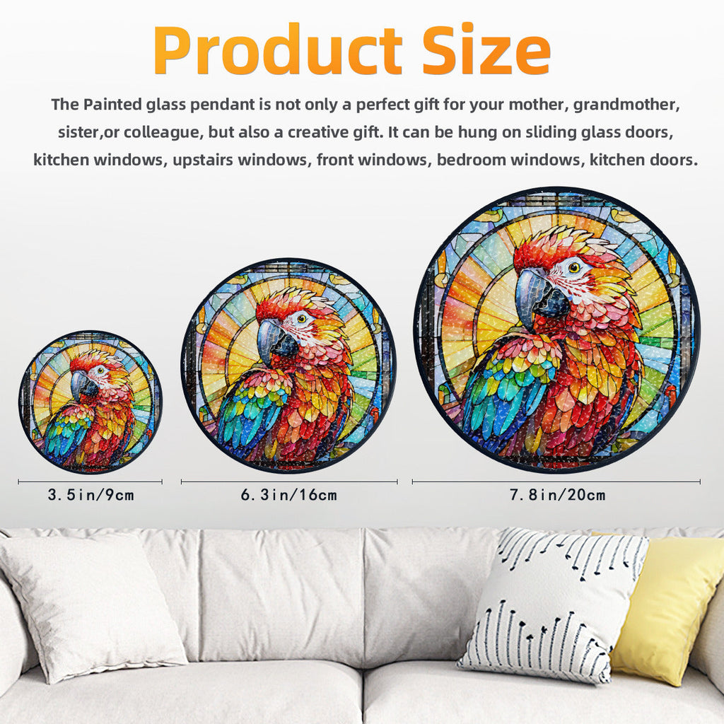 Stained Glass-Look Parrot Suncatcher | 3 Sizes