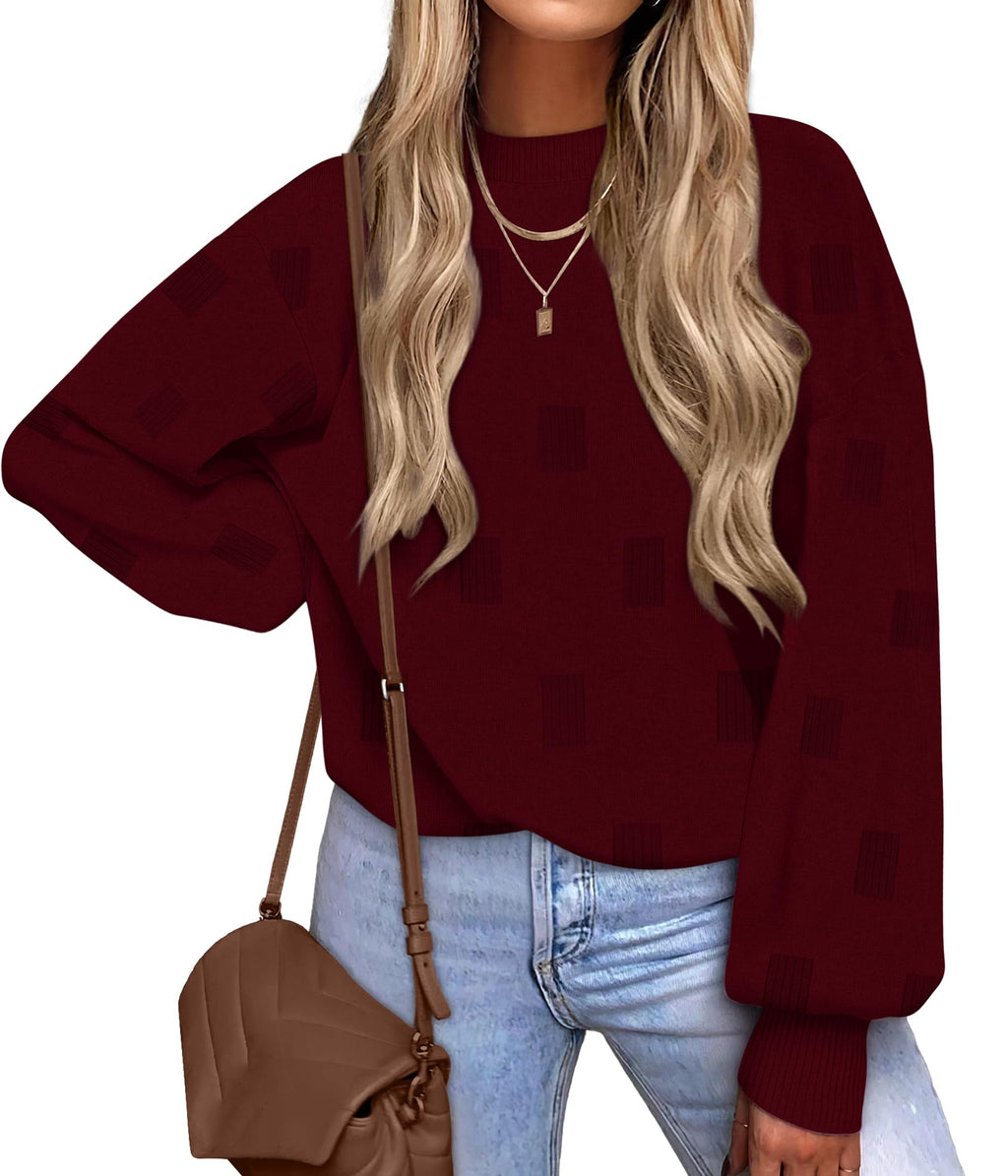 Women's Puff Sleeve Turtleneck Knit Sweater