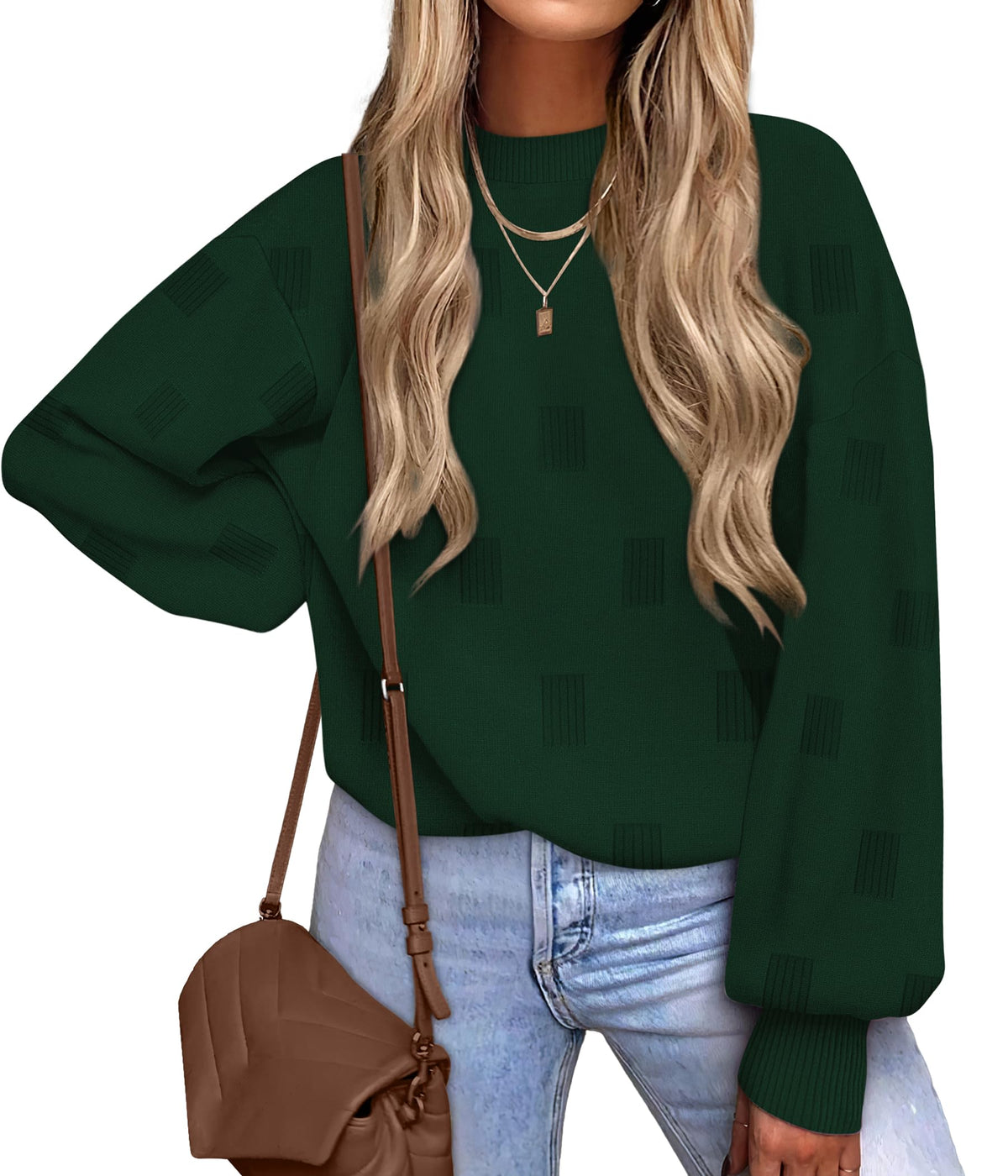 Women's Puff Sleeve Turtleneck Knit Sweater