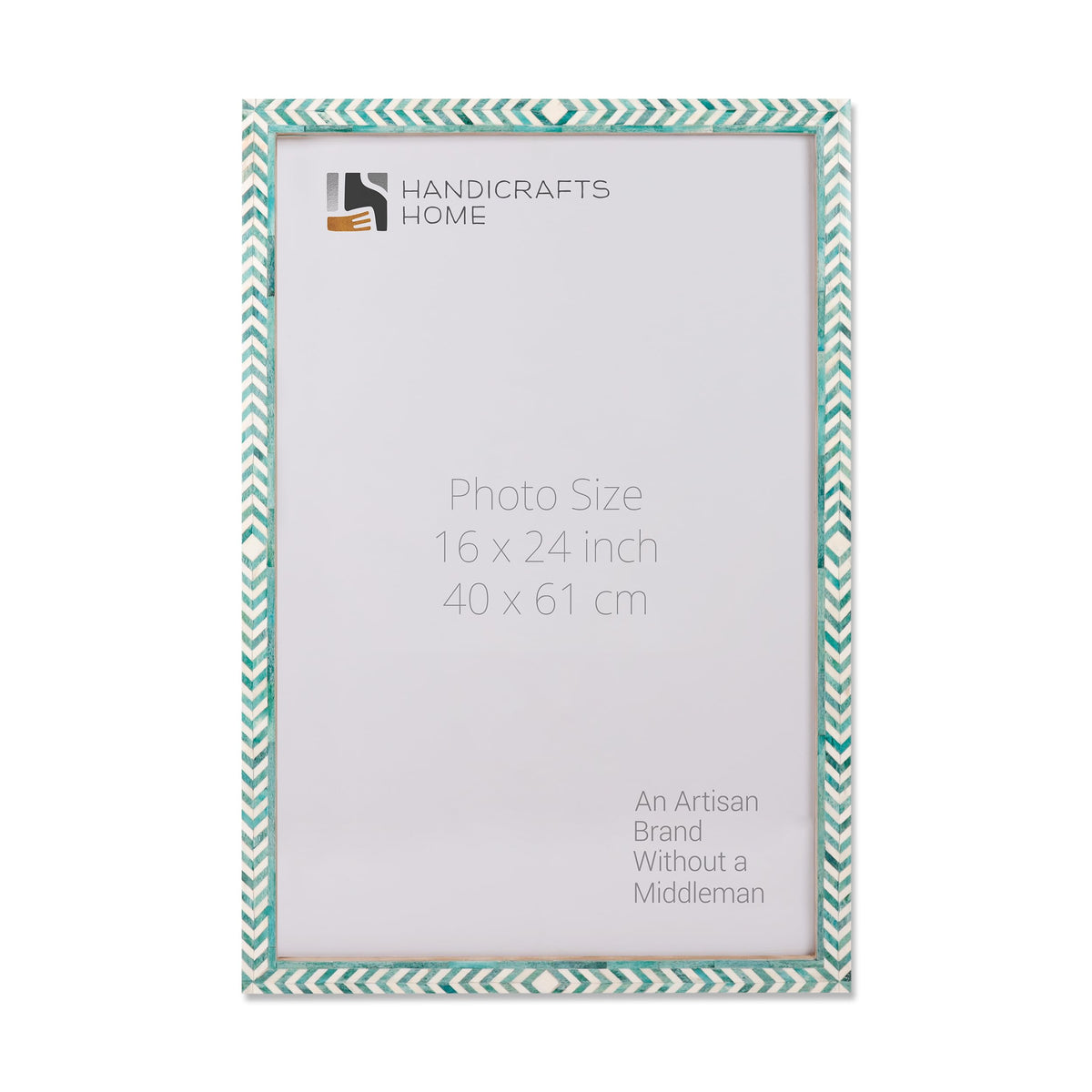 Taj Pattern Green Bone Inlay Poster Frame | Multiple Sizes