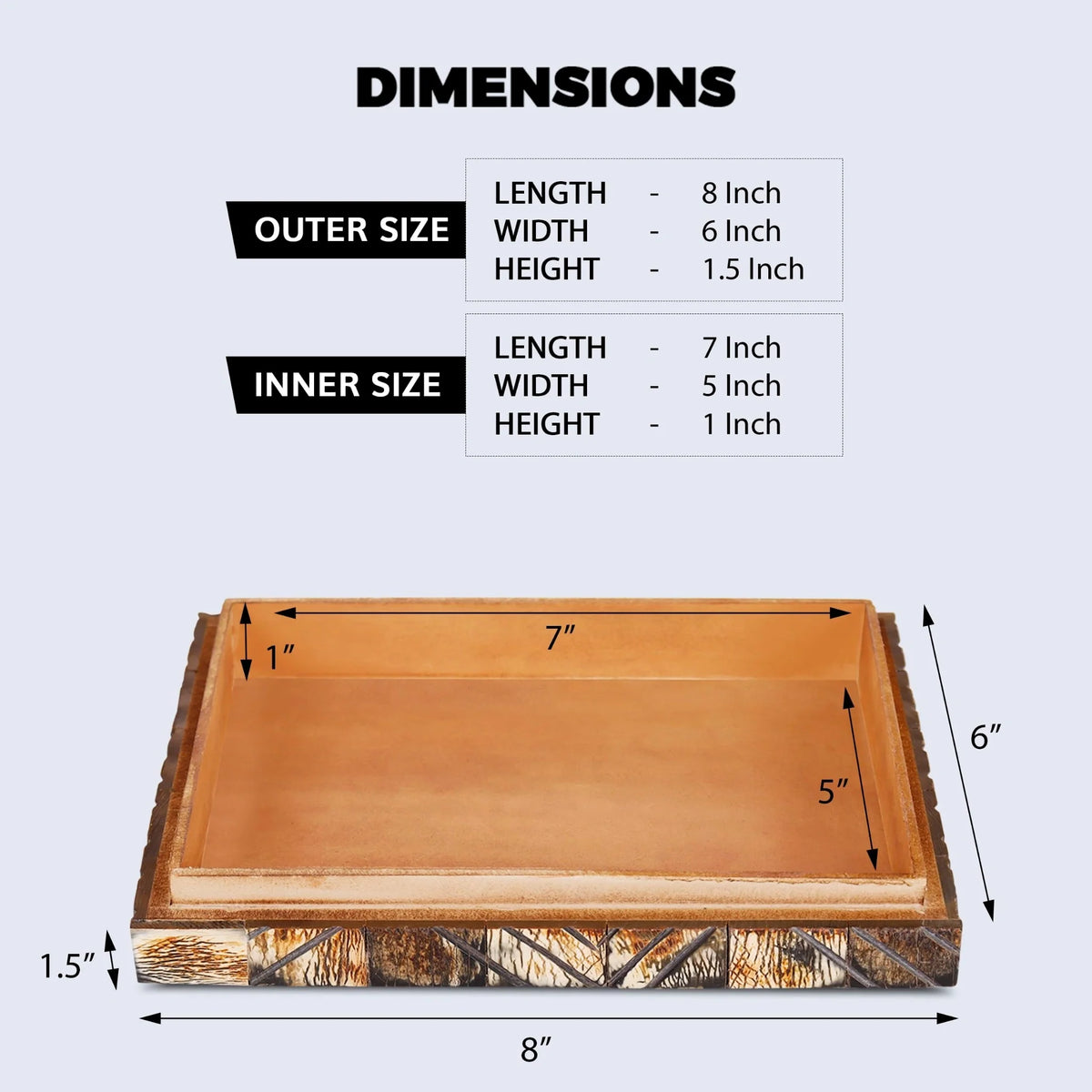 Kept Paradox Brown Horn Inlay Storage Box | 7 Sizes
