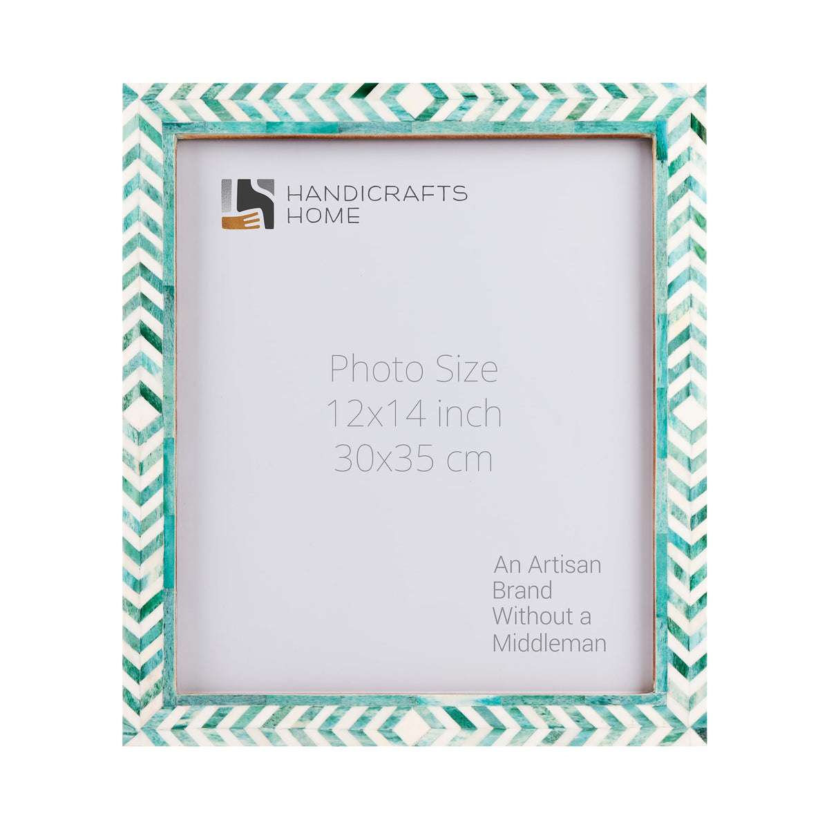 Taj Pattern Green Bone Inlay Poster Frame | Multiple Sizes