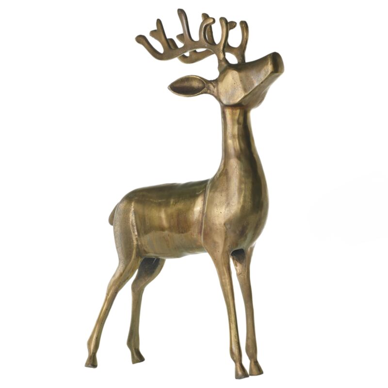 Aluminum Reindeer Statue – 33" Holiday Decor