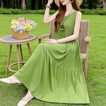 Robe d'été en soie et coton à porter en extérieur
