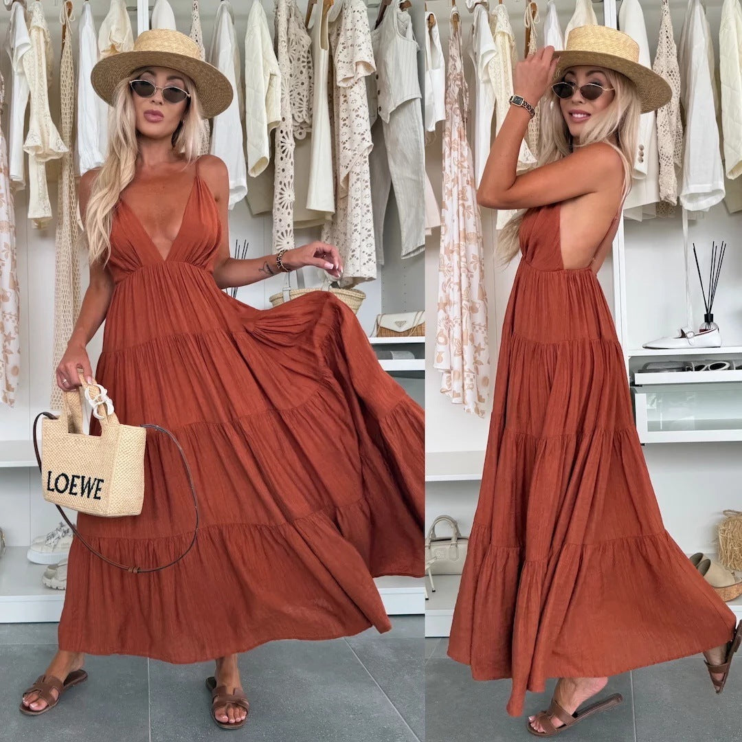 Robe d'été sensuelle à bretelles – Élégance et charme estival